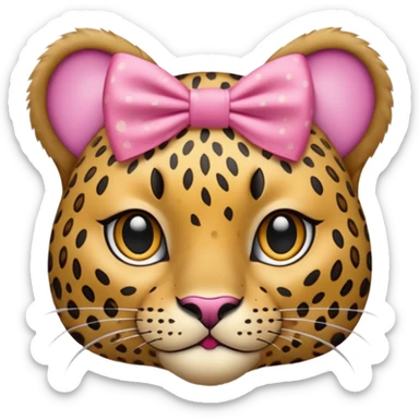 léopard avec une petite boucle rose sticker