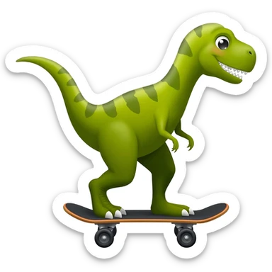 Dinosaur on a skateboard sticker