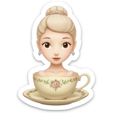 Ballerina con cabeza de taza sticker