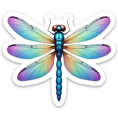Peaceful Dragonfly color  sticker