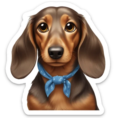 Long-haired-dachshund-with-bandana sticker