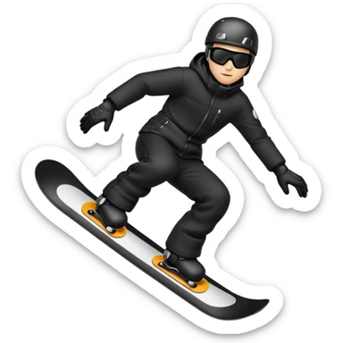 snowboard men in black sticker