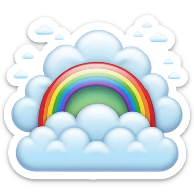Rainbow with fluffy clouds at the ends  sticker