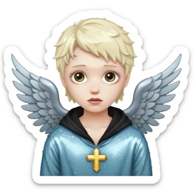 Glitter fallen angel sticker
