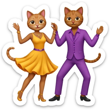 Cats couple salsa dancing  sticker
