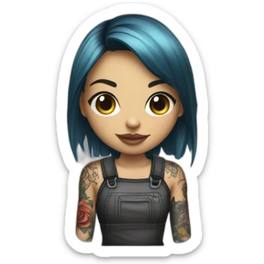 Tattoo artist girl with a machine in her hands sticker