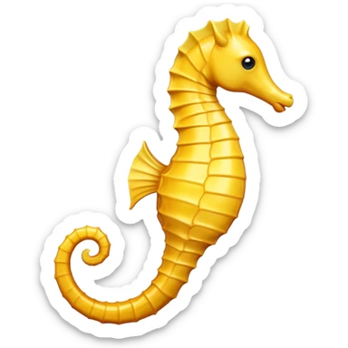 yellow seahorse facing right sticker