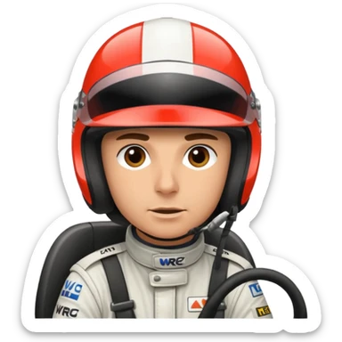 My emoji is a WRC rallye driver sticker