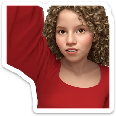 girl in red shirt sticker