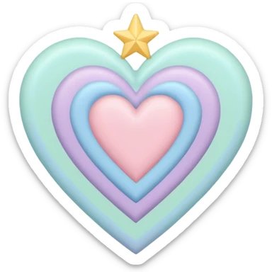 pastel heart with a pastel star border sticker