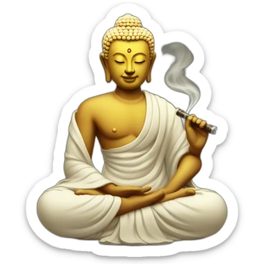 buddha smokes waterpipe sticker