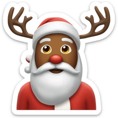 Santa and Rudolph sticker