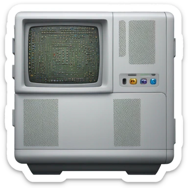 Digital computer with lines like processor representing ai sticker