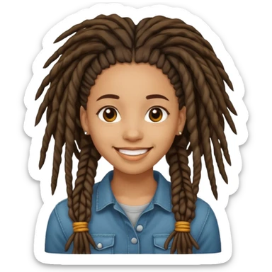 Light skin black girl with dreadlocks  sticker