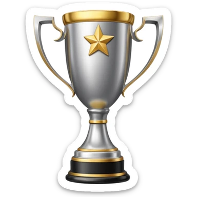 Europa League cup trophy, silver and gold colors, simple and recognizable, no text sticker