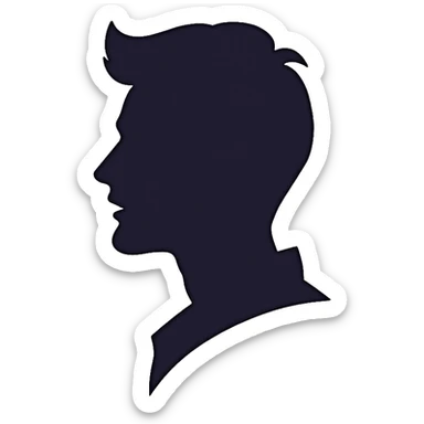 man profile silhouette sticker
