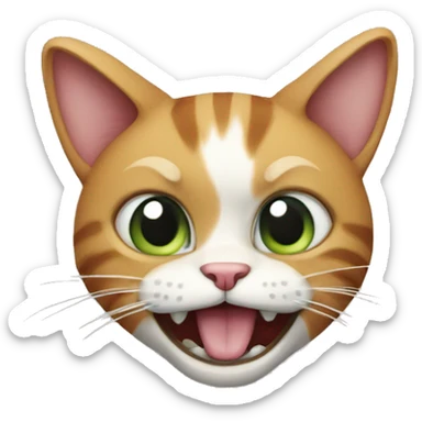 Crazy cat sticker