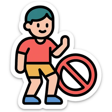 simple modern icon showing a person avoiding leg day, fitness theme sticker