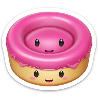 pink inflatable kawaii flan sticker