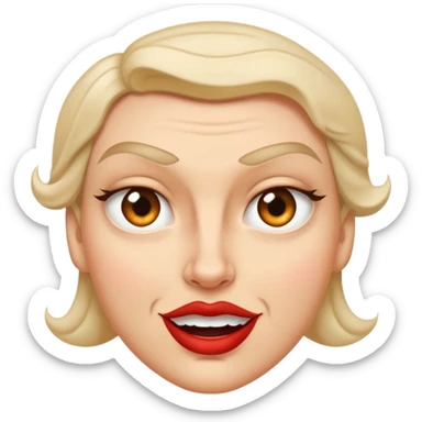 A spiteful face looks tight and sharp—eyebrows slightly lowered, lips curled in a smirk or pressed in a smug line, with eyes that glare or narrow with defiance or satisfaction sticker