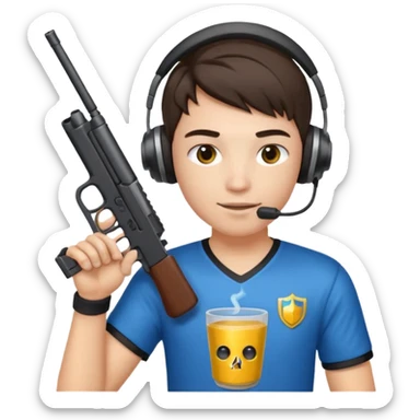 Dictator + Gaming + Gamer + Tournament Cup  + Gun  sticker