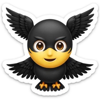 Create an emoji with both side black wings sticker