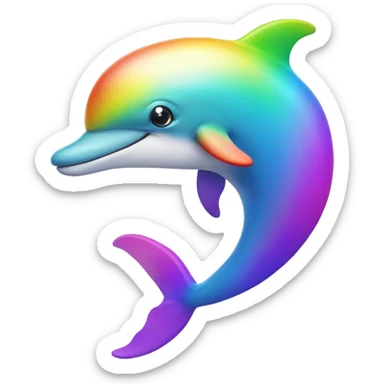 rainbow dolphin sticker