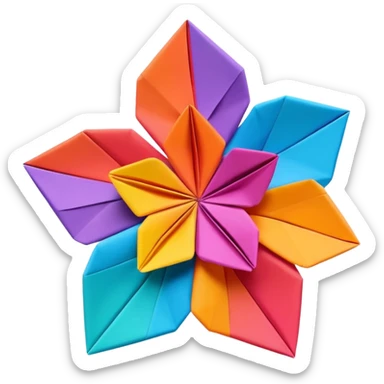 origami flower sticker