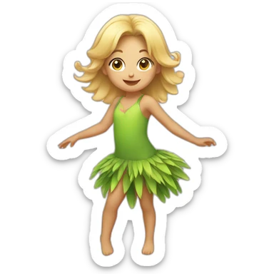 little blonde girl dancing in a bird costume sticker