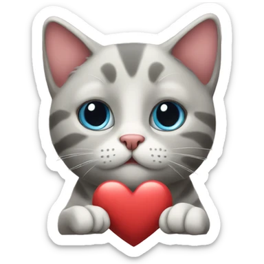 Cat with heart sticker