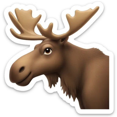 Happy moose with bows on antlers  sticker