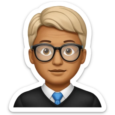 masked man with glasses sticker