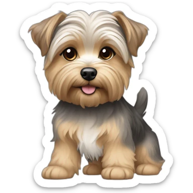 light brown and grey morkie sticker