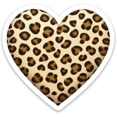 leopard print heart sticker
