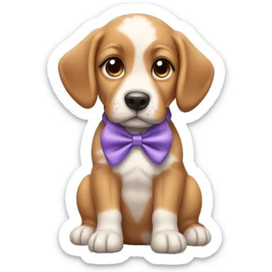 puppy with bow in hair sticker