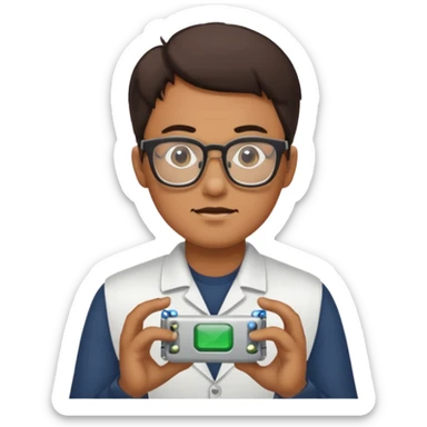 a man testing hardware sticker