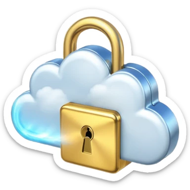 a cloud with a glowing padlock sticker