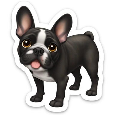 Black brindle French bulldog  sticker
