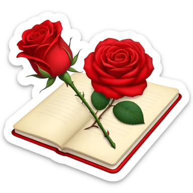 notebook and Rose sticker