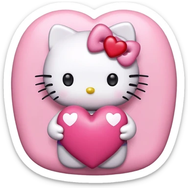 Hello kitty with heart sticker