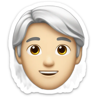 white boy kind asian long black hair sticker