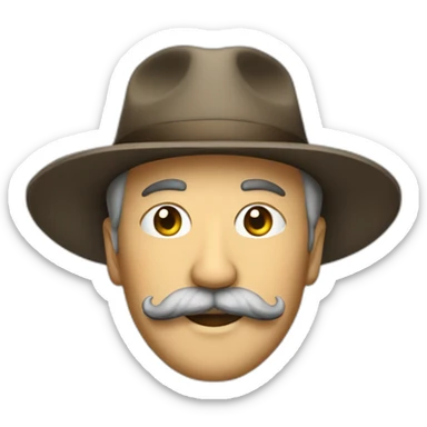 Old-japase-with-a-hat-and-long-mustach sticker