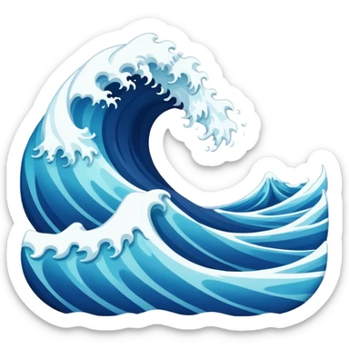 create realistic sea waves  sticker