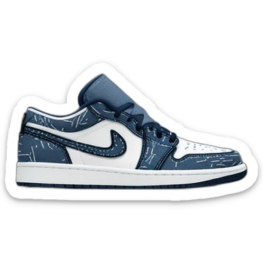sashiko denim jordan 1 low sticker