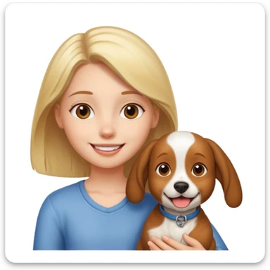 girl and her pet dog sticker