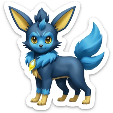 Eevee-Luxray-Luxio-fusion-hybrid-animal-Fakémon-Pokémon-creature sticker