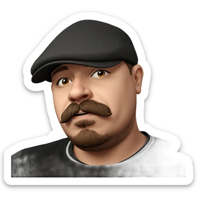 male portrait with facial hair sticker