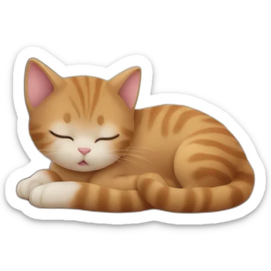 A baby cat that sleeps by the fireplace sticker