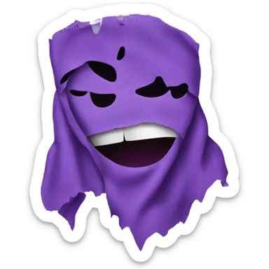 purple ripped cloth sticker