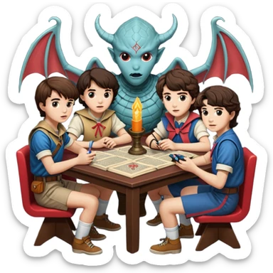D&D + stranger things sticker